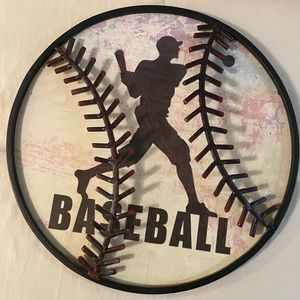 Baseball metal wall decor from Hobby Lobby